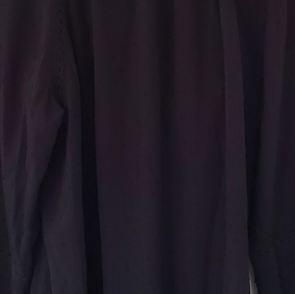 TORRID Sz 3/US 3X Black Dobby Gauze LS Blouse Button Up Crochet Ruffle 2023 EUC - Picture 8 of 12